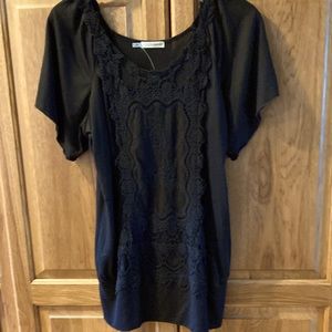 New w/Tags black short sleeve women’s knit top